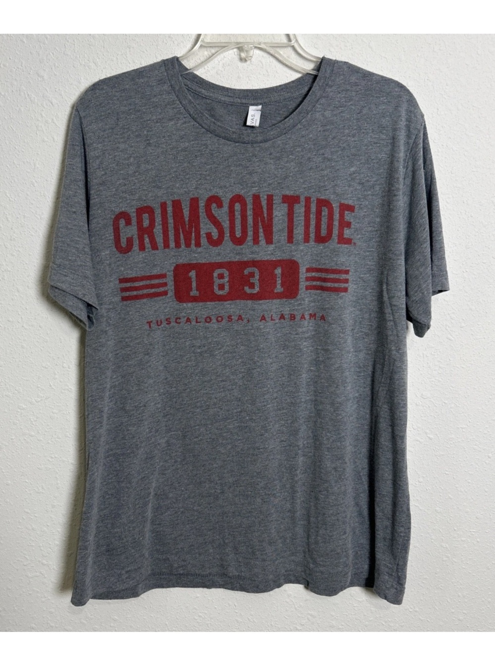 Alabama Crimson Tide Tuscaloosa Est 1831 Gray T-Shirt Men’s Large NCAA Roll Tide